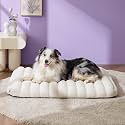 LE SURE Cute Orthopedic Dog Bed Large Sized Dog, Flat Pet Mat,36x27in Cream