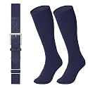 LEACOOLKEY Baseball Belt and Socks Combo Set Adjustable Softball Socks and Elastic Belt for Youth and Adult