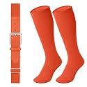 LEACOOLKEY Baseball Belt and Socks Combo Set Adjustable Softball Socks and Elastic Belt for Youth and Adult