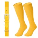 LEACOOLKEY Baseball Belt and Socks Combo Set Adjustable Softball Socks and Elastic Belt for Youth and Adult