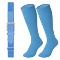 LEACOOLKEY Baseball Belt and Socks Combo Set Adjustable Softball Socks and Elastic Belt for Youth and Adult