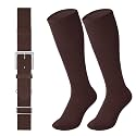 LEACOOLKEY Baseball Belt and Socks Combo Set Adjustable Softball Socks and Elastic Belt for Youth and Adult