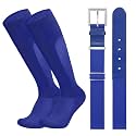 LEACOOLKEY Baseball Belt and Socks Combo Set Breathable Softball Socks and Elastic Belt for Youth Adult