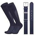 LEACOOLKEY Baseball Belt and Socks Combo Set Breathable Softball Socks and Elastic Belt for Youth Adult
