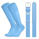 LEACOOLKEY Baseball Belt and Socks Combo Set Breathable Softball Socks and Elastic Belt for Youth Adult