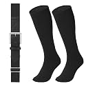 LEACOOLKEY Baseball Belt and Socks Combo Set Adjustable Softball Socks and Elastic Belt for Youth and Adult