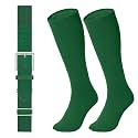LEACOOLKEY Baseball Belt and Socks Combo Set Adjustable Softball Socks and Elastic Belt for Youth and Adult