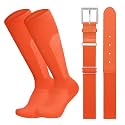 LEACOOLKEY Baseball Belt and Socks Combo Set Breathable Softball Socks and Elastic Belt for Youth Adult