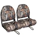 Leader Accessories High Back Folding Fishing Marine Boat Seat 2 Pack