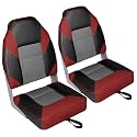 Leader Accessories High Back Folding Fishing Marine Boat Seat 2 Pack