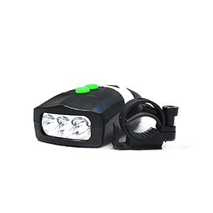 leader bicycle bell with 3-led front head light black color