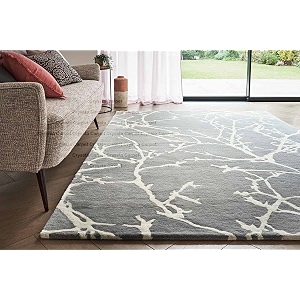 Leaf Flora Pattern Woolen Carpet for