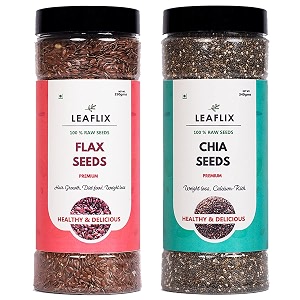 premium chia seeds and flax seeds combo 500g each  seeds for eating  mix seeds for weight management amp healthy skin