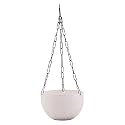 Leafy Tales Plastic Hanging Hook Pots (Set of 1, White) Durable Railing Planters for Balcony, Window Grill &amp; Fence - Detachable Hook Flower Pots for Indoor &amp; Outdoor Vertical Gardening