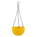 Leafy Tales Plastic Hanging Hook Pots (Set of 1, Yellow) Durable Railing Planters for Balcony, Window Grill & Fence - Detachable Hook Flower Pots for Indoor & Outdoor Vertical Gardening