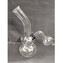 LEAHANA 6" VERTICAL MOUTH CLEAR GLASS BONG
