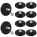 Learay Rubber Coated Magnets, 31LBS Neodymium Magnet Base, 10 Pack