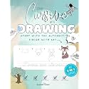 Learn Cursive with Drawing: Alphabet and Word Tracing Practice for Elementary Kids, Sketch Lettering Cursive and Penmanship Writing Drills Workbook