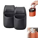 Leather Car Door Cup Holder for Window Clip On Storage Organize, Black-B