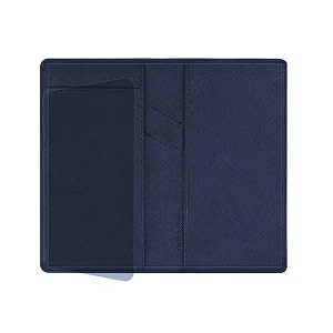leather checkbook cover with pen holder and built-in divider basic checkbook holder case for menampwomen cross dark blue