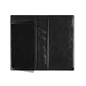 Leather Checkbook Cover with Pen Holder and Built-in Divider Basic Checkbook Holder Case for Men&amp;Women