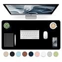 Leather Desk Pad, Mouse Pad, Non-Slip Desk Protector Mat, Leather Desk Blotter, Computer Desk Pad, Waterproof Desk Mat for Home Office and Decor - Black (31.5×15.7 Inches)