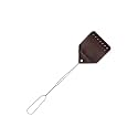 Leather Fly Swatter Set (3 Pack) – 17” Amish-Made Fly Swat w/Real Leather Paddle – Fly Swatters Multi Pack w/Metal Handle – Bug Swatter, Mosquito Swatter, Wasp Swatter (Brown)