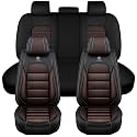 Leather Full Set Seat Covers for Toyota Prius 2001-2026, Black-Coffee