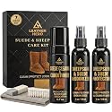 Leather Hero Suede & Sheepskin Cleaning Kit – Compatible with UGG Boots – Foam Cleaner & Conditioner, Water & Stain Protector, Deodorizer, Eraser, Brushes & Cloth – 7-Piece Complete Care Set