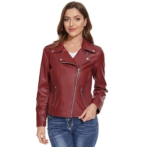 leather jacket for women biker black