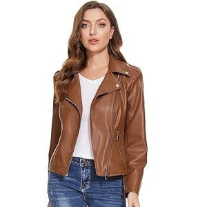 leather jacket for women biker black