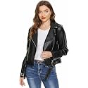 Leather Jacket for women biker black