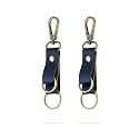 Leather Key Chain with 2 Hooks Duoloop for Men and Women, Key Holder, Key Organizer