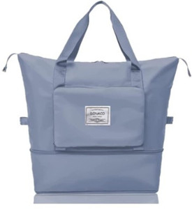 leather land luxury foldable travel bag in grey small travel bag  - 2in 1 size
