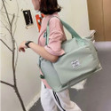 Leather Land Luxury Foldable travel bag in leaf green Small Travel Bag  - 2in 1 Size