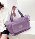 Leather Land Luxury Foldable travel bag in Lavender Small Travel Bag  - 2in 1 Size
