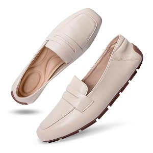 Leather Loafer Shoes for Women Comfortable Lady