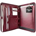 Leather Portfolio for Men - Padfolio Case for Men and Women Zipper Binder