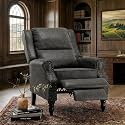 Leather Recliner Chair with Adjustable Backrest amp