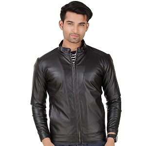 Leather Retail Black Faux Leather Biker Jacket