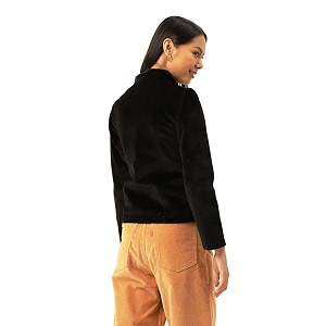 Leather Retail Long Winter Wear Velvet Jacket