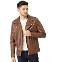 Leather Retail Mens Solid Biker Jacket