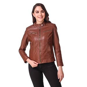 Leather Retail Womens Solid Jacket