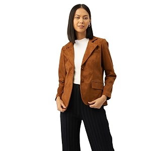 Leather Retail Womens Suede Faux Leather Jacket