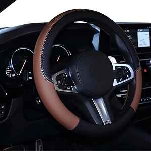 Leather Steering Wheel Cover Fit 14.5-15 Inch
