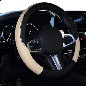 Leather Steering Wheel Cover Fit 14.5-15 Inch