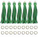 4.3'' Green Leather Tassels 12Pcs for Keychains