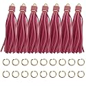 4.3'' Pink Leather Tassels 12Pcs for Keychains