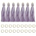 4.3'' Lavender Leather Tassels 12Pcs for Keychains