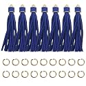 4.3'' Royal Blue Leather Tassels 12Pcs for Keychains